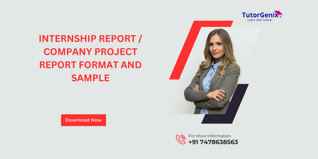 Internship Report / Company Project Report Sample Pdf Download